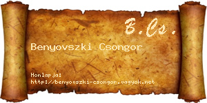 Benyovszki Csongor névjegykártya