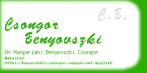 csongor benyovszki business card